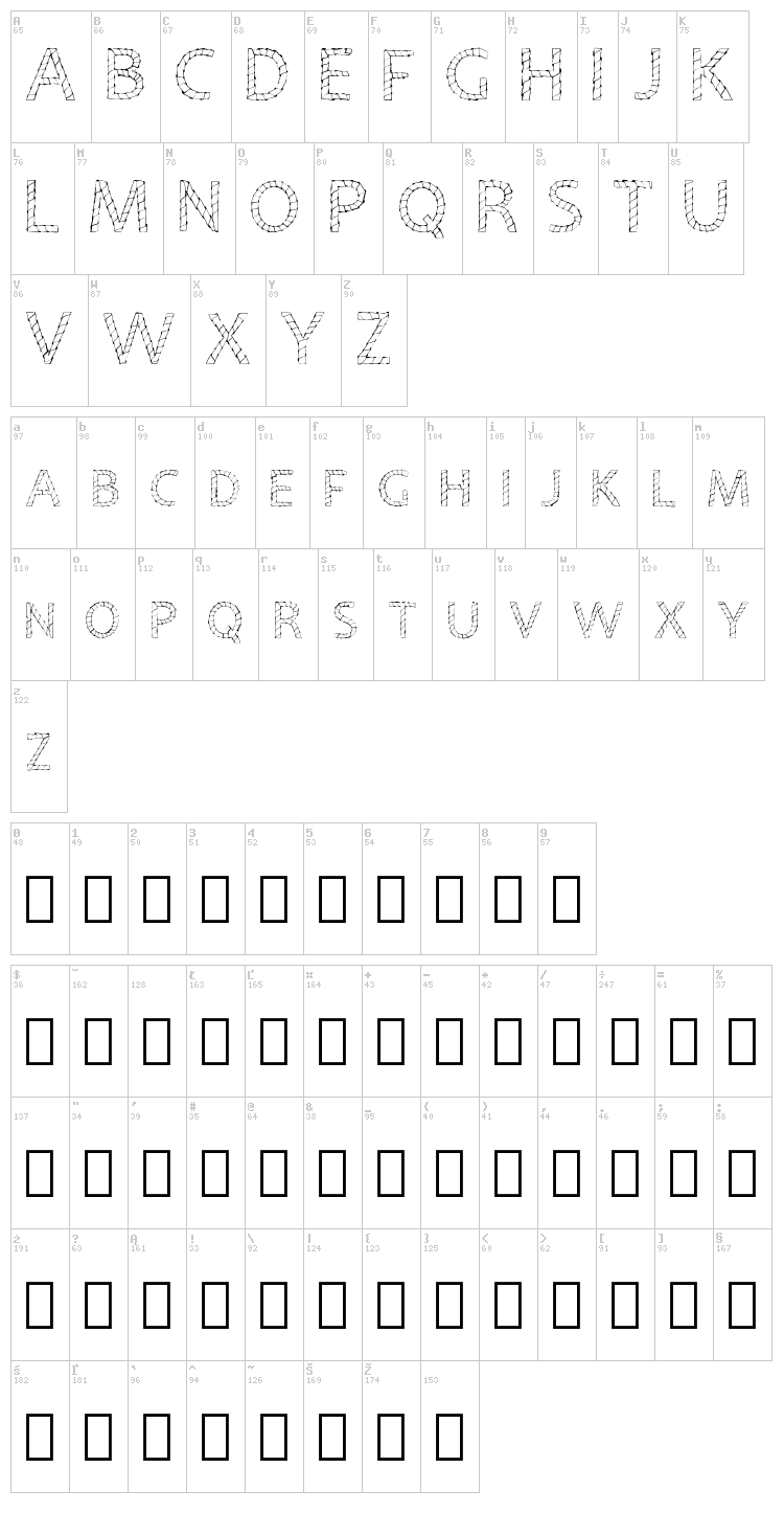 Papyrus EBO font map